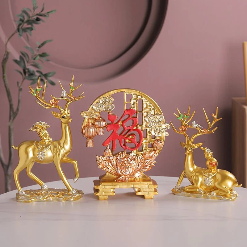 高端新中式创意摆件家居装饰品电视柜客厅酒柜玄关摆设高档工艺品