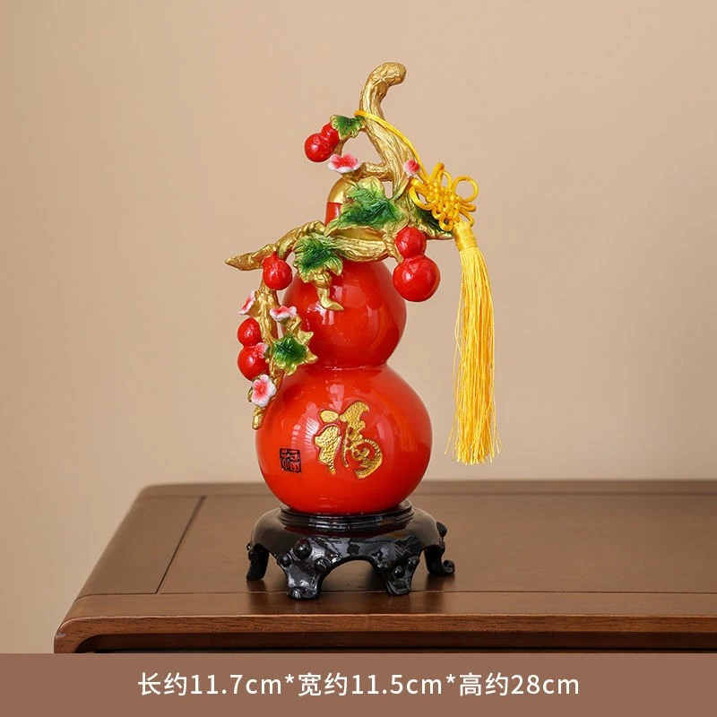 招财纳福葫芦摆件新中式家居客厅电视柜乔迁开业办公桌工艺装饰品
