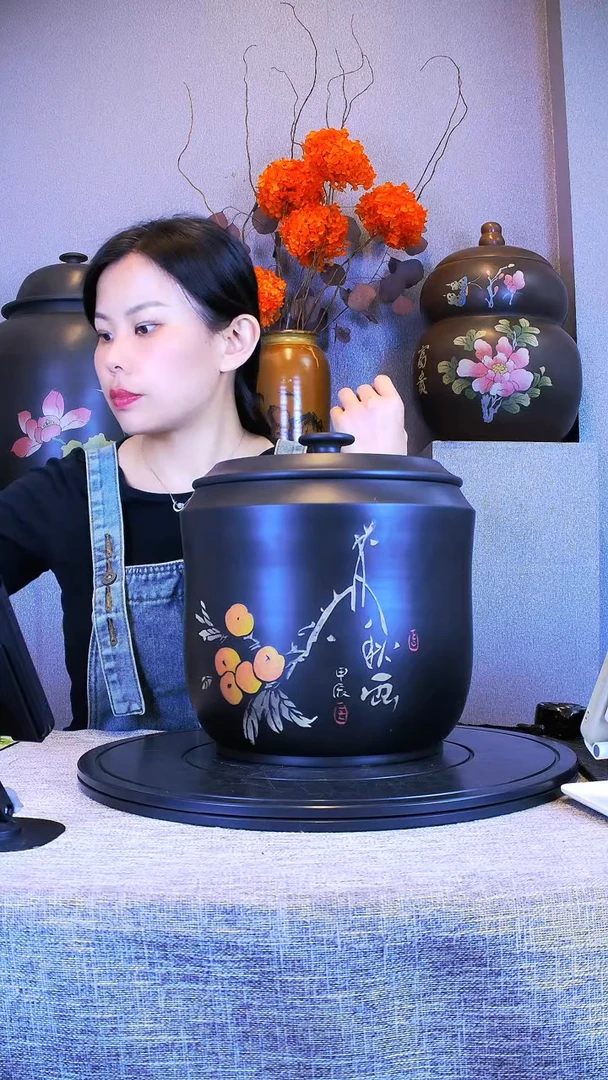 【闪购商品】建水全手工紫陶茶罐040