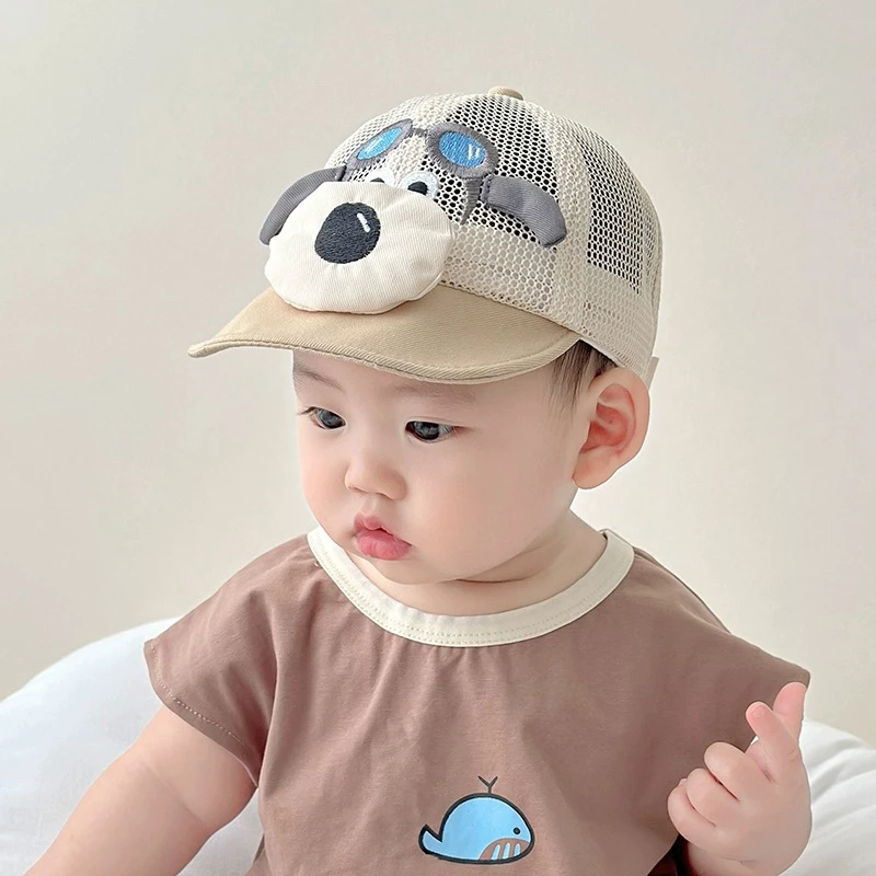 ins韩版儿童帽子夏季网眼透气遮阳防晒鸭舌帽男女宝宝可爱棒球帽