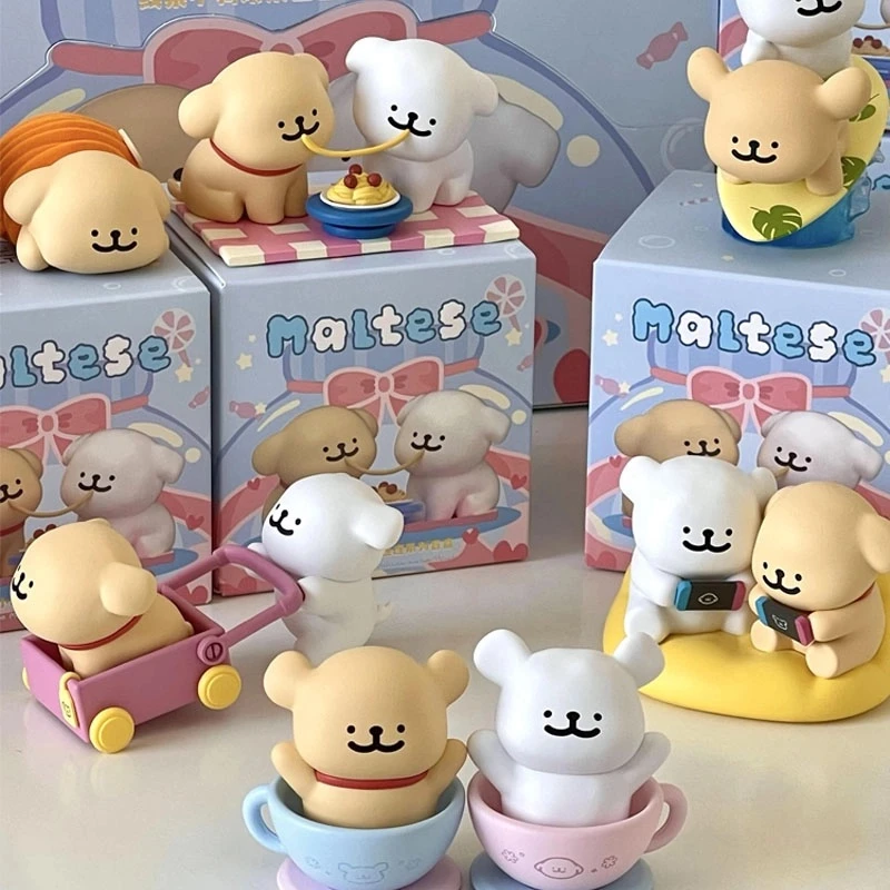 【盲发】线条小狗欢乐连连系列盲盒可爱公仔桌面装饰潮玩手办礼物