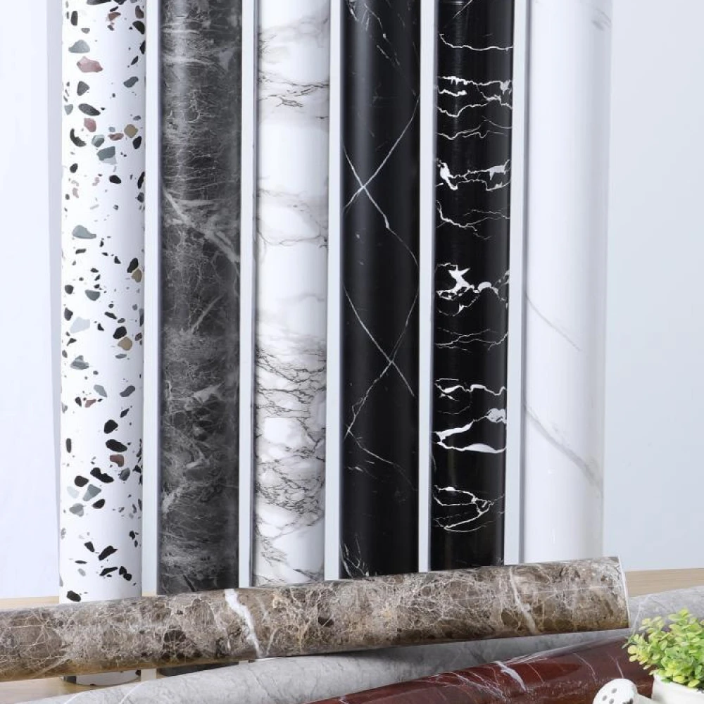 仿大理石贴纸自粘哑光防水防油桌子台面翻新防潮背景墙纸楼梯装饰