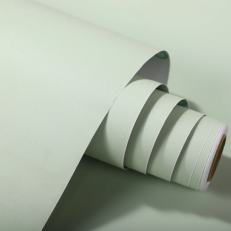 ins自粘墙纸防水壁纸墙贴自贴浅绿色贴纸即时贴卧室书桌宿舍桌
