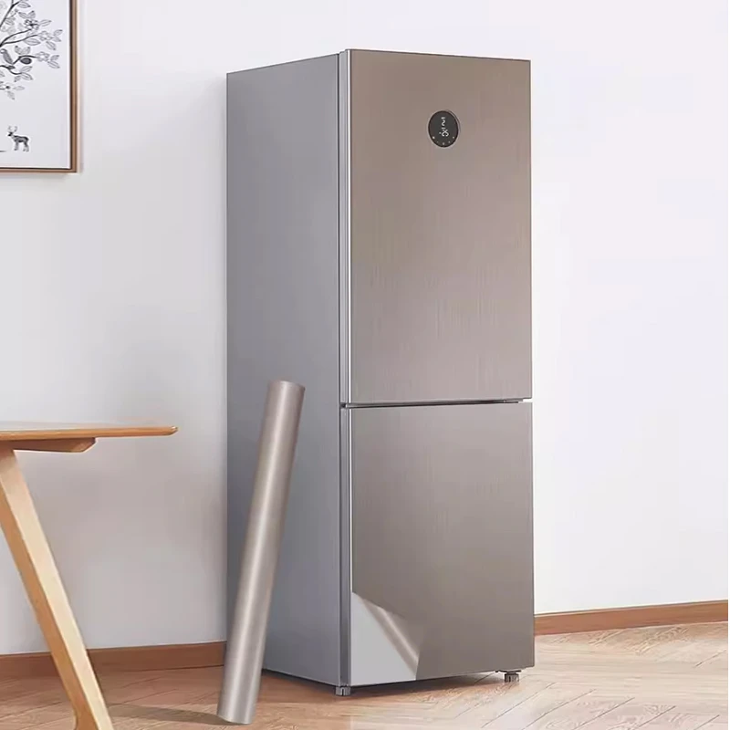 厨房冰柜空调翻新改色金属拉丝电梯门不锈钢贴膜自粘冰箱贴纸全贴