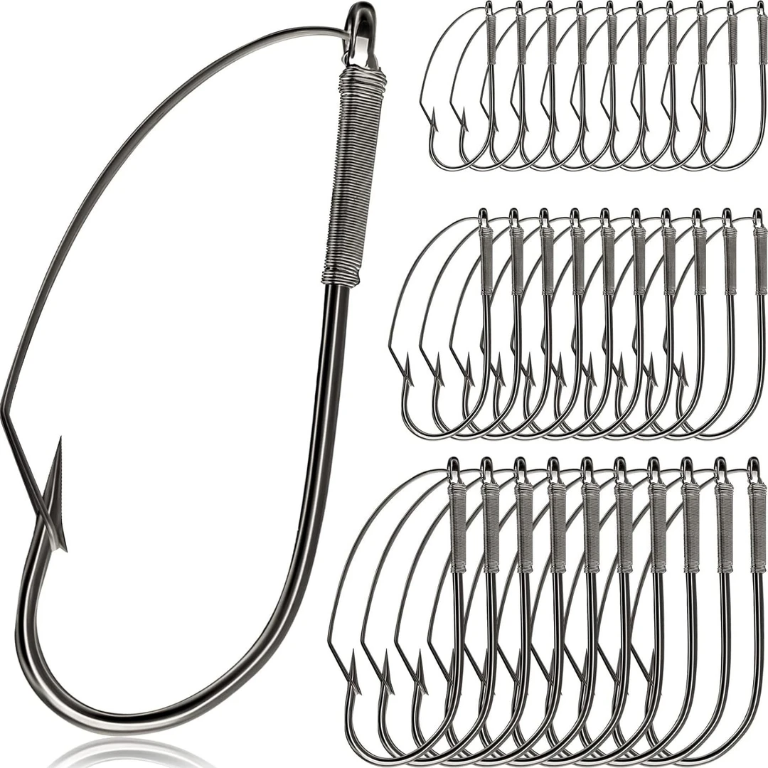 路亚大表哥 防挂底鱼钩 挡草 护齿单钩 勾草绑钢丝软虫倒刺长柄