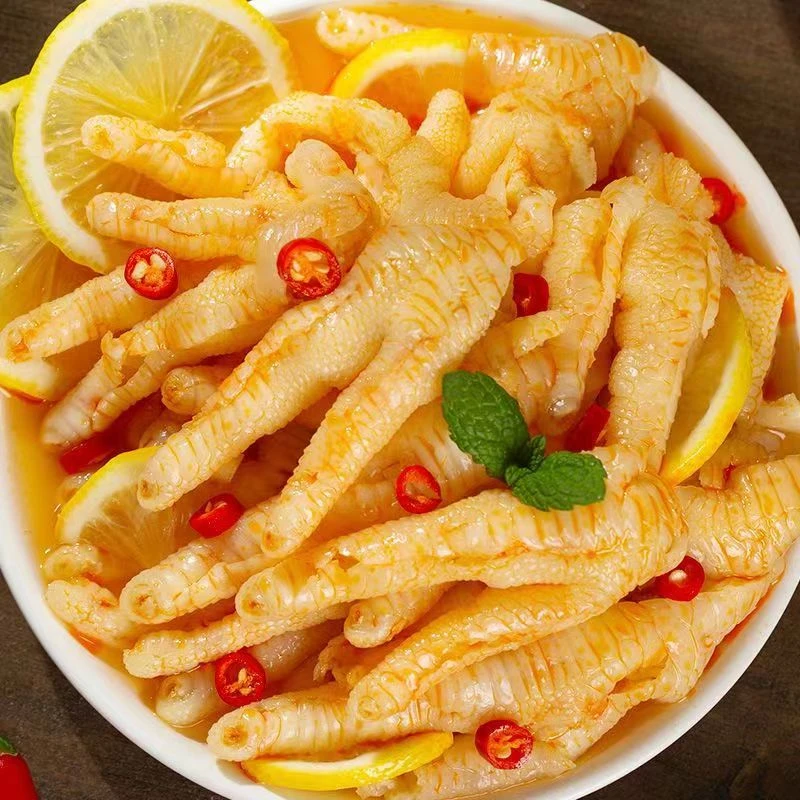500g蒜香柠檬无骨鸡爪网红罐装酸辣脱骨鸡爪休闲鸡爪零食下酒菜