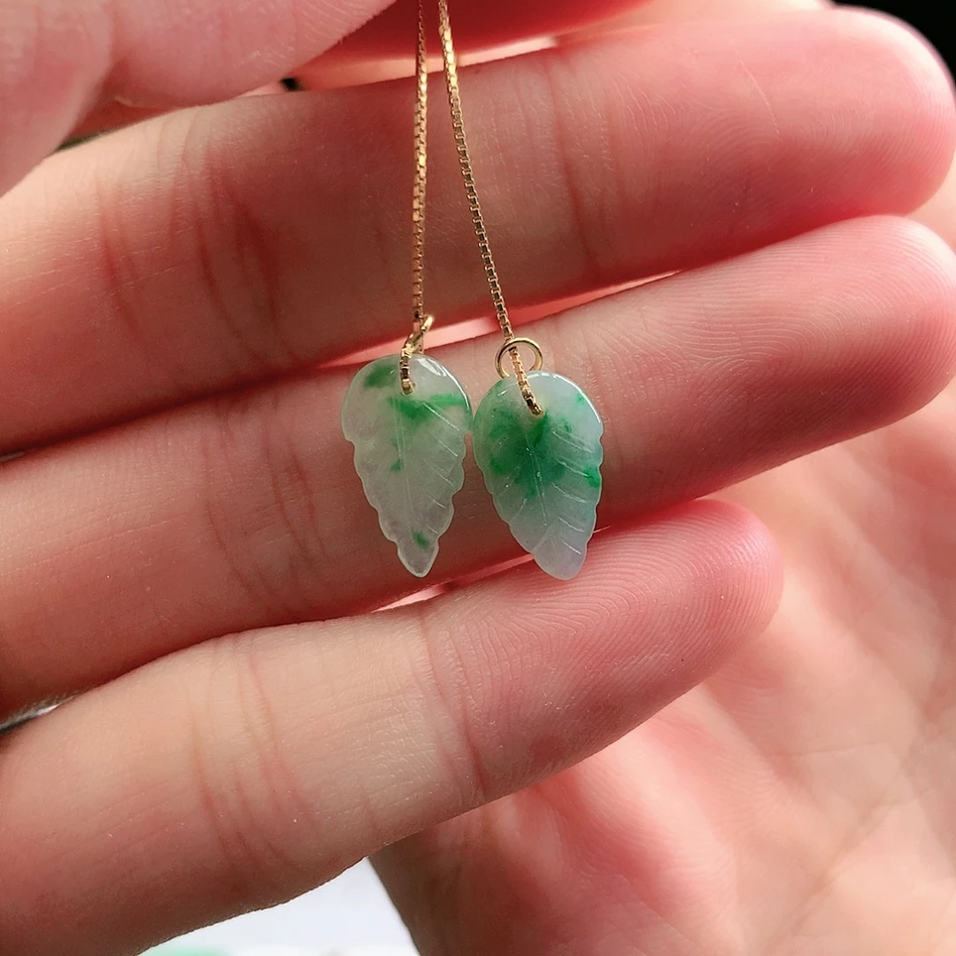 翡翠耳饰银S925镶嵌耳饰