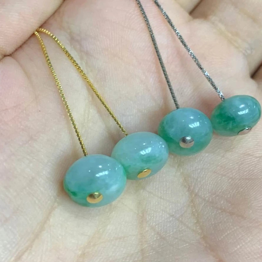 天然A货翡翠算盘珠耳线简单时尚百搭流行款多样性发其一