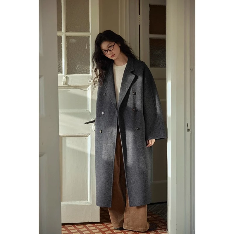 Nice people2024AW 桑蚕丝羊绒羊毛经典版型长短款双面尼手工大衣