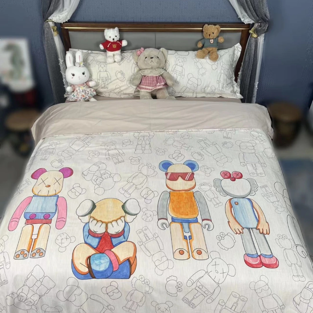 cs自主手绘暴力熊数码印花新款四件套《送马克笔1盒》15天无理由