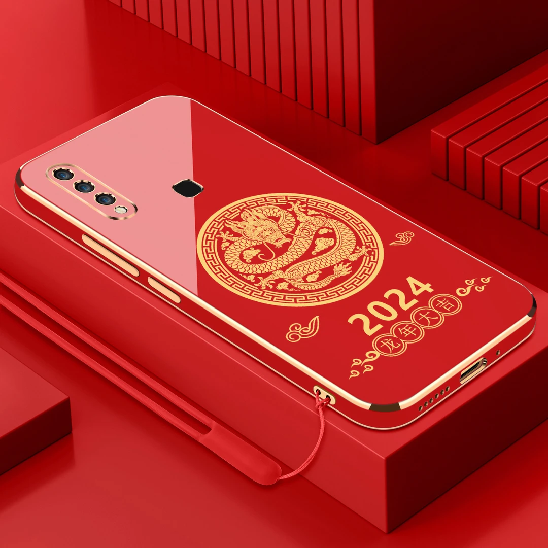 电镀2024龙年适用vivoy5s手机壳防摔硅胶保护壳直边软壳手机套