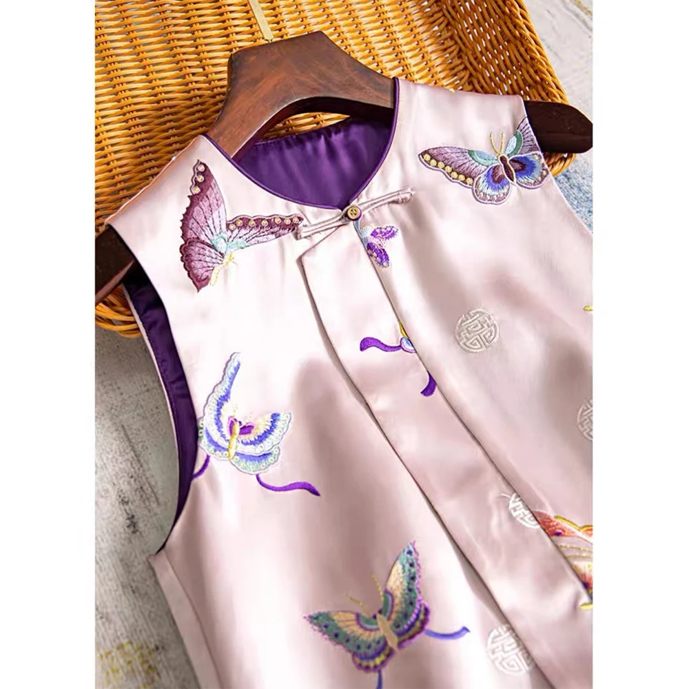 【FF】醋酸蝴蝶重工金线刺绣马甲