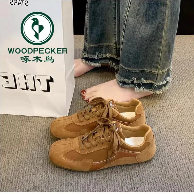 啄木鸟复古平底德训鞋女2025秋冬新款百搭休闲阿甘鞋爆款运动鞋子