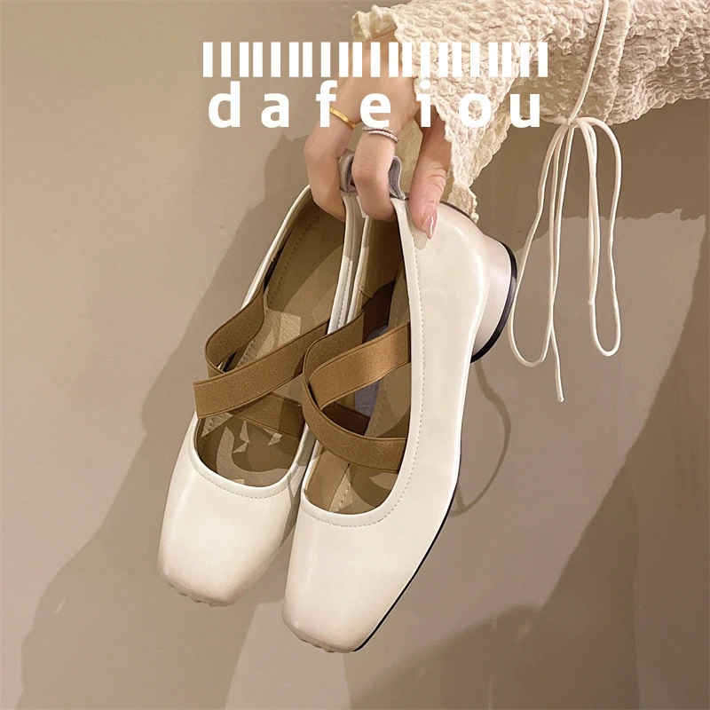 真皮玛丽珍鞋高能感秋季新款法式包头低跟仙女晚晚鞋猪鼻子小单鞋