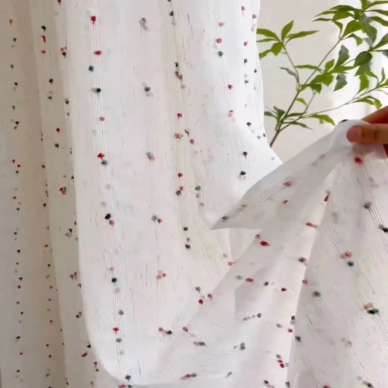 【彩虹糖豆纱帘】新款彩虹糖豆纱亚麻质感透光不透人精品耐磨防晒