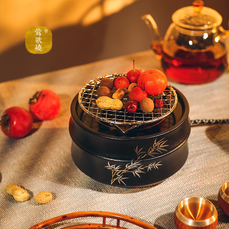 莺歌烧电陶炉煮茶静音无声陶瓷铁壶银壶专用泡茶炉高档竹节