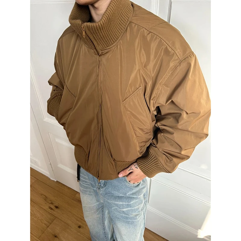 bomber廓形短款飞行夹克棉服男款冬季加厚立领棉衣外套夹棉棒球服