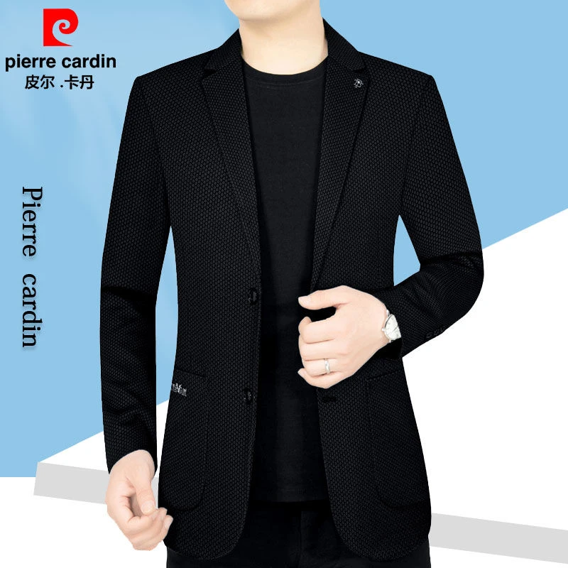 皮尔卡丹春季新款休闲西服男韩版修身名牌高档小西装外套薄款上衣