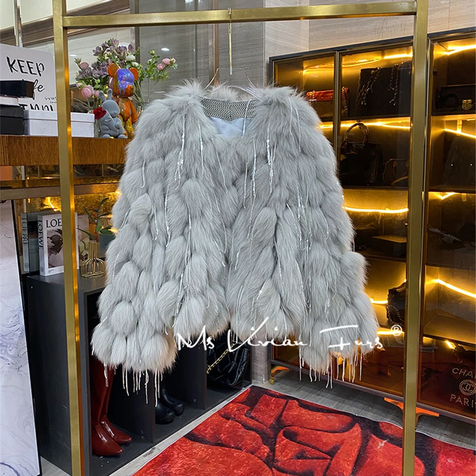 【孤品特价】狐狸毛流苏显瘦皮草外套vivian22-33 瑶瑶