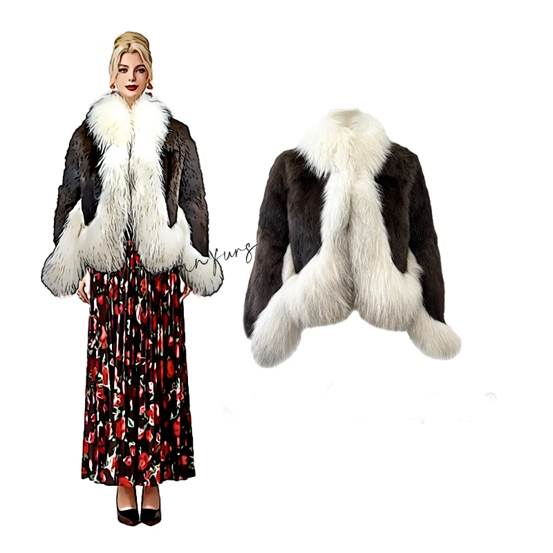 【孤品特价】渔貂十字貉整皮皮草外套 v22023ym 瑶瑶