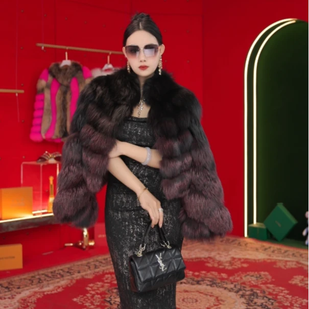 【撤柜下架卖完不补】银狐狐狸毛冬季皮草外套-v13123ye 瑶瑶