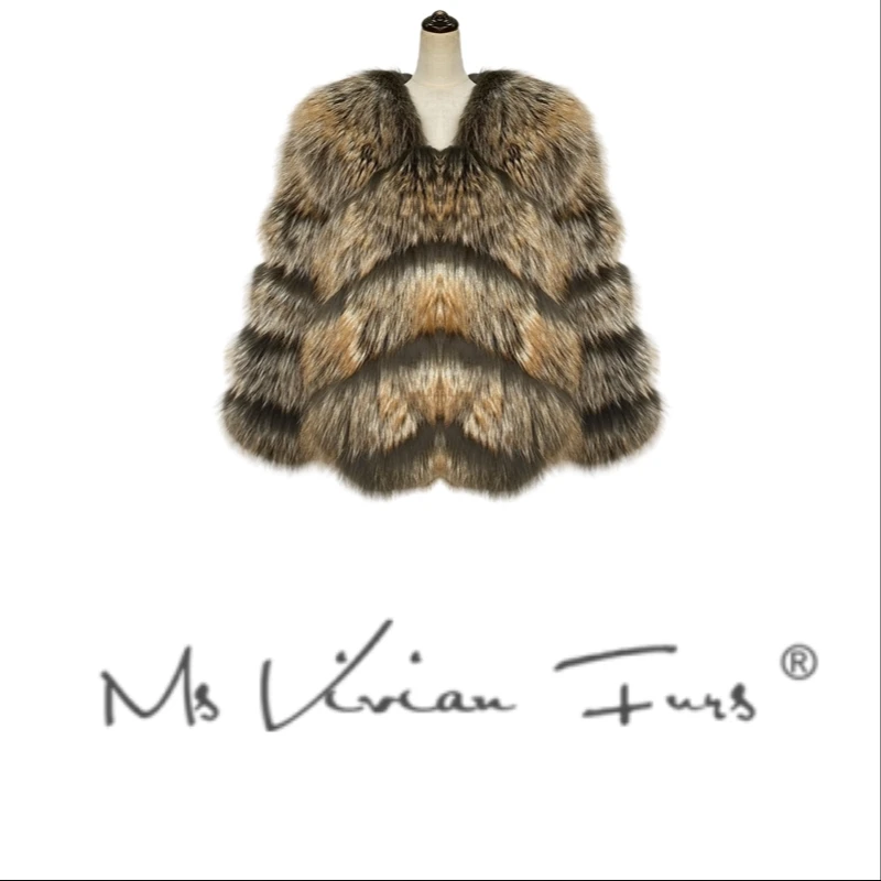 【孤品特价】白金貉子毛加厚皮草外套短款-v02823ym 瑶瑶