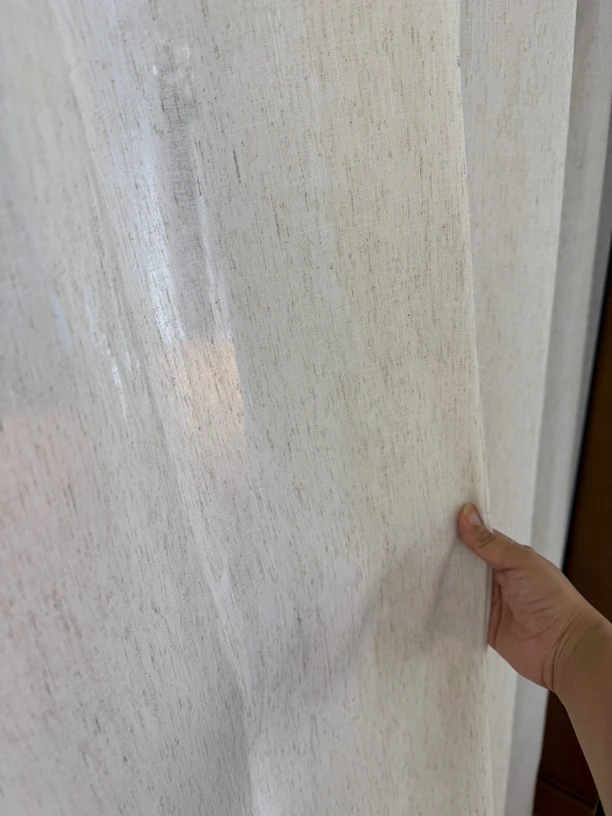 现代简约日式亚麻窗帘棉麻窗纱卧室客厅透光不透人麻纱高级感定制