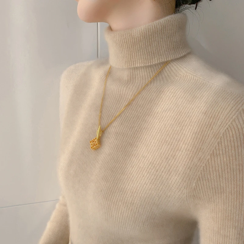 2024秋冬新款羊绒衫女无缝一线成衣修身高领毛衣显瘦打底衫秋冬