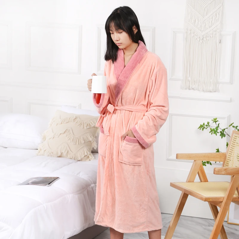 男士洗澡专用浴袍浴巾一体加厚成人开胸式浴袍超强吸水珊瑚绒浴袍