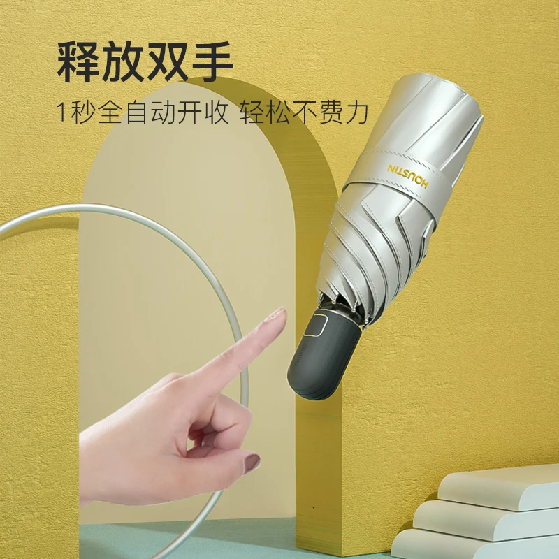 左都银钛双层超轻遮阳伞防紫外线防晒晴雨两用小巧便携学生全自动