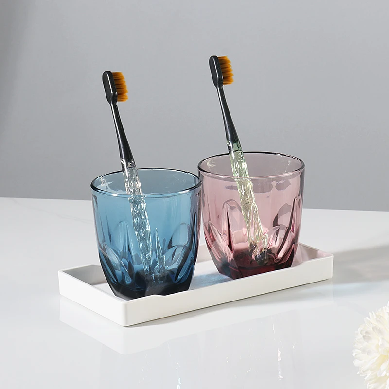 丽枫牙缸宾馆专用玻璃洗漱杯客栈刷牙杯家用情侣牙刷杯高档