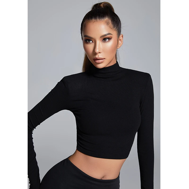 fitlife直角肩运动T恤女舒适透气瑜伽长袖