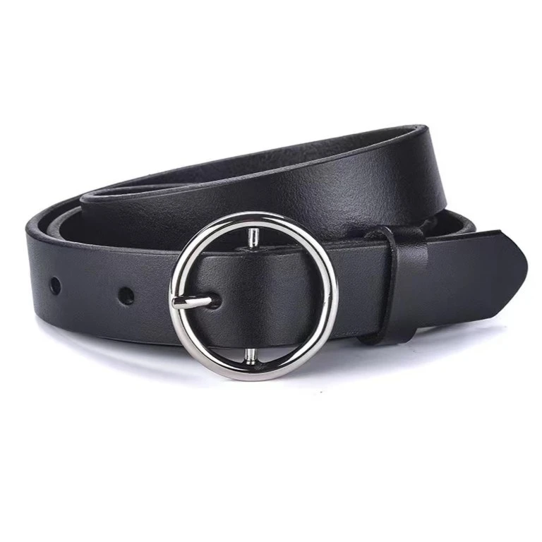 百搭时尚黑色腰带女士复古简约休闲皮带