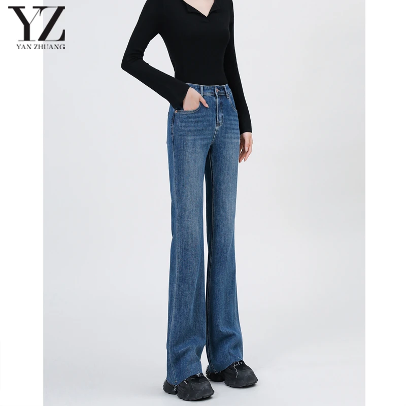 腿长天花板四面弹微喇牛仔裤女春季2024新款高腰显瘦喇叭裤子