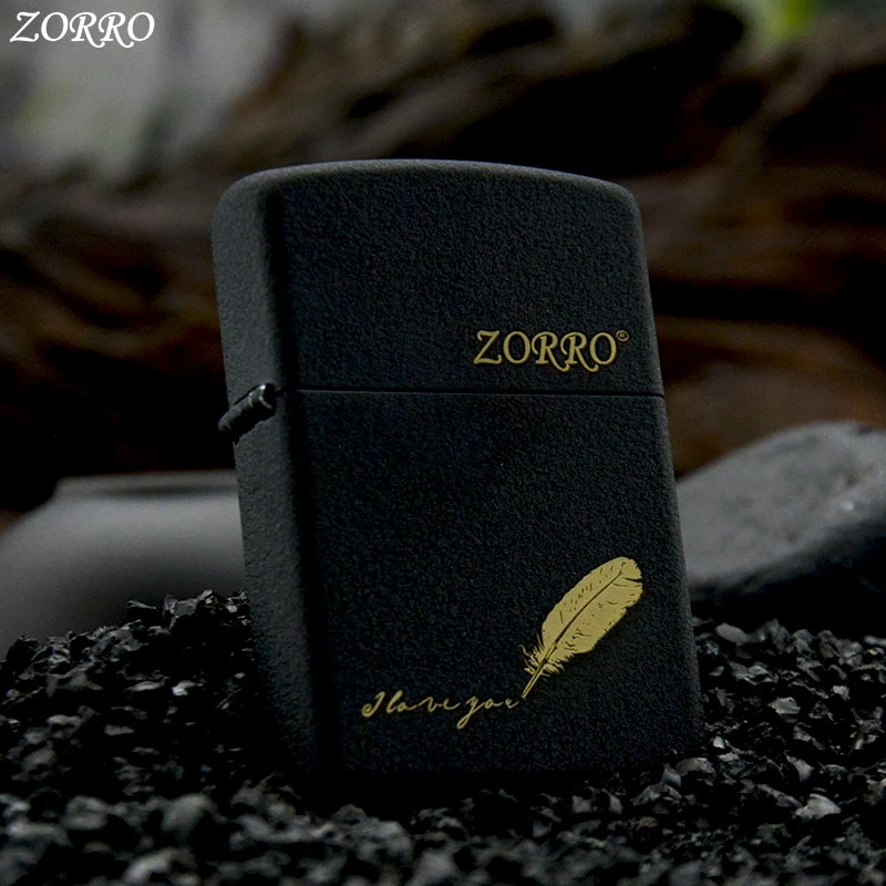 ZORRO佐罗打火机经典黑砂爱的签名个性刻字磨砂送男友节日生日礼