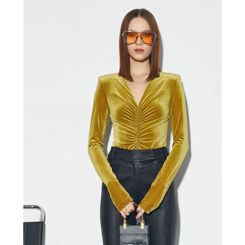 Z老板犀利跨年战袍光泽质感丝绒打底衫女包臀廓形简约百搭半身裙