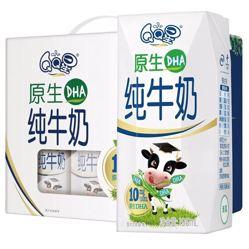 T伊利QQ星原生DHA纯牛奶195ml*12(20240402)