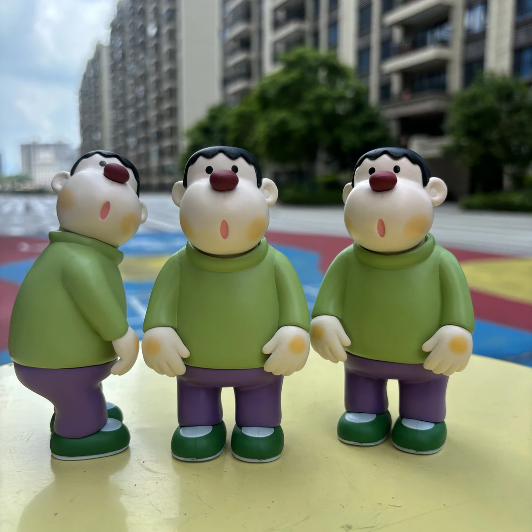 实心pvc胖虎手办头可转动潮玩盲盒桌面摆件礼物车载可爱摆件