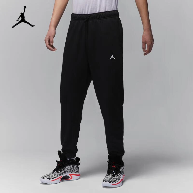 NIKE/耐克Jordan 纯色舒适百搭束脚运动休闲裤男款黑色FV8609010