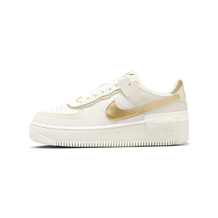 NIKE/耐克AF1 shadow 舒适百搭休闲低帮板鞋女款白金色DZ1847108