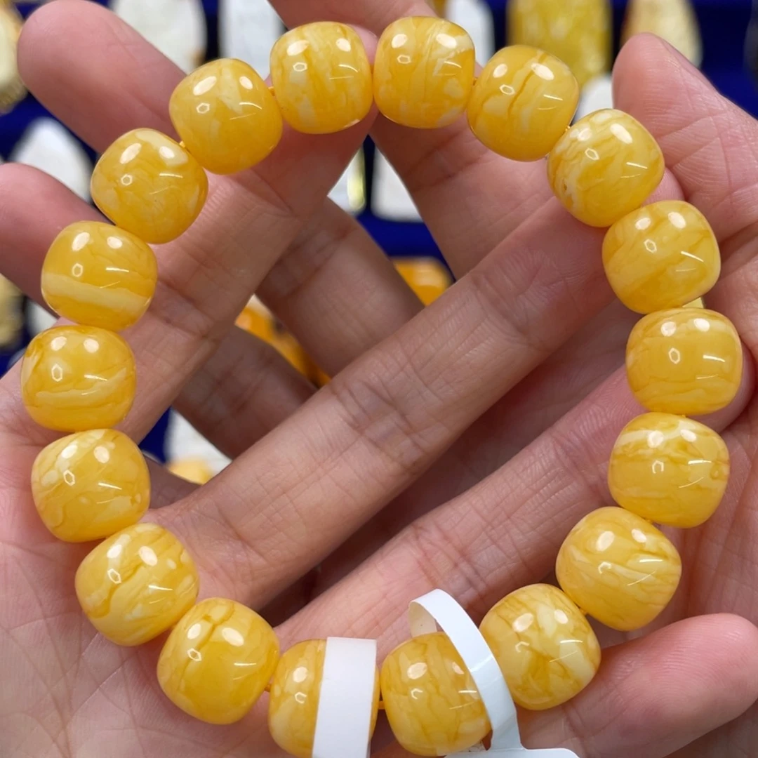 蜜蜡裸石未镶嵌琥珀蜜蜡手串卡12mm