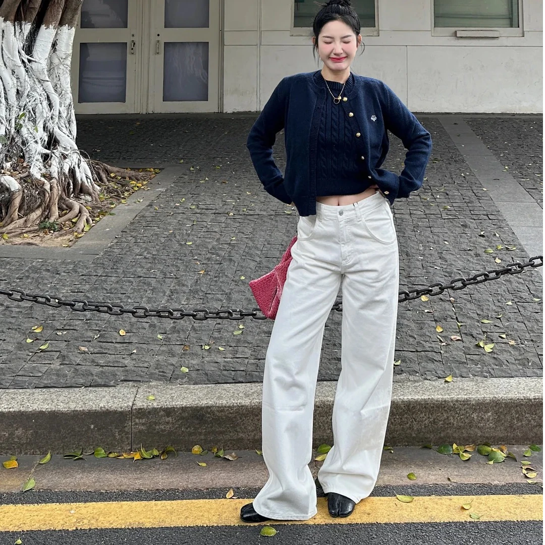 【运费补贴】高个子175加长180高腰春夏白色阔腿裤女宽松拖地牛仔裤