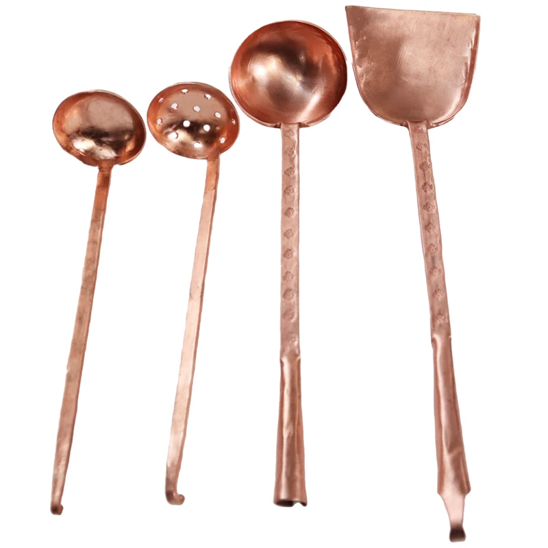 铜之魂纯紫铜勺子锅铲饭勺汤勺漏勺长柄手工复古加厚大号家用炒菜