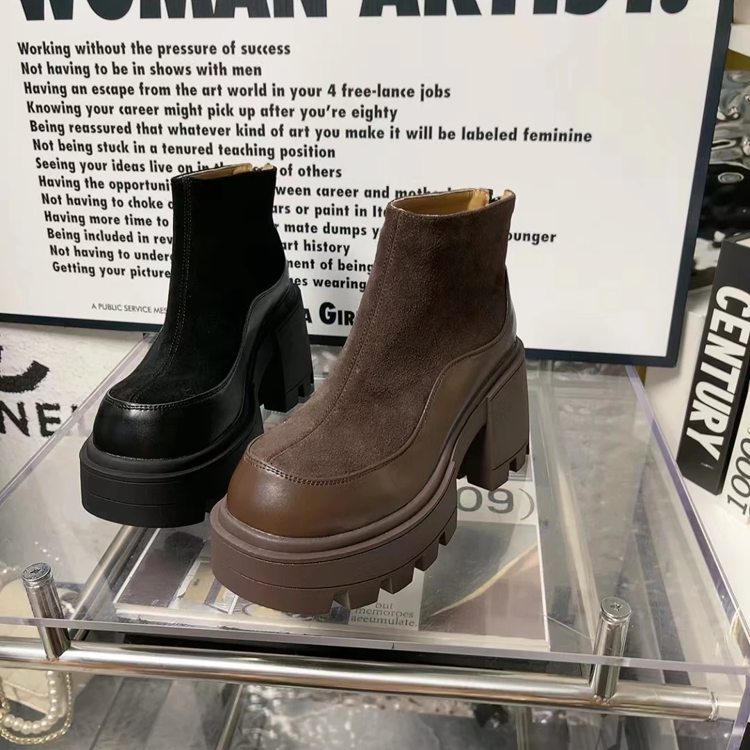 郭姐甄选2024秋季新款百搭时尚女士马丁靴8377-26