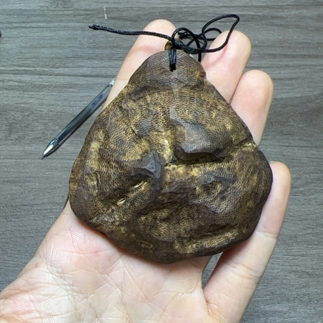 【闪购商品】沉香吊坠块料乌身白棋板头17克