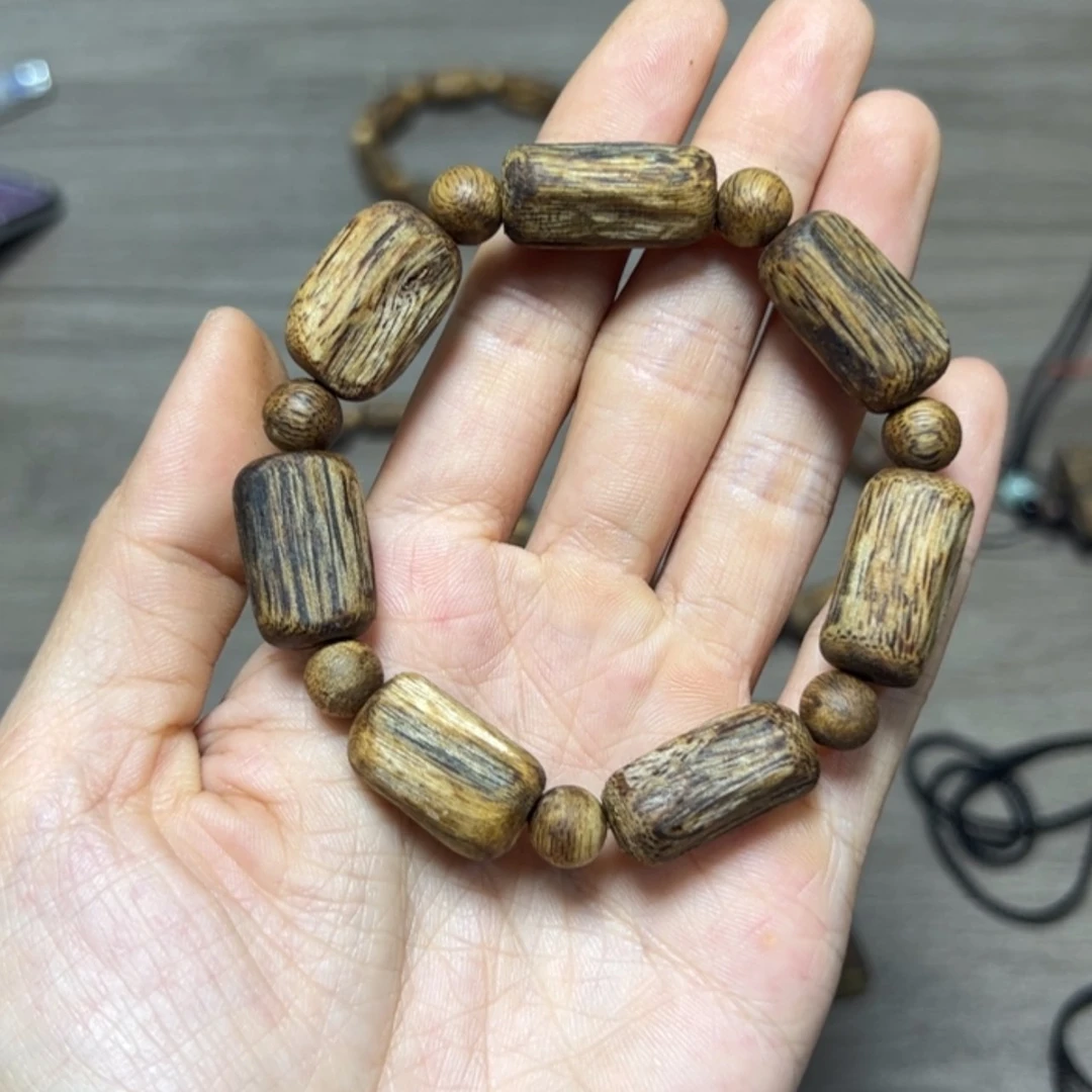 【闪购商品】沉香手串桶珠单圈张勺子10.6克