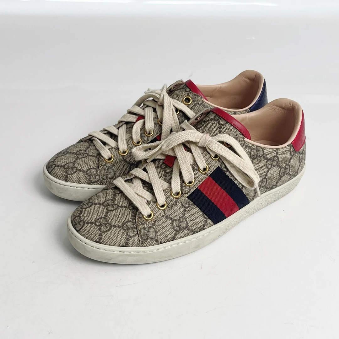 36码/gucci古驰老花板鞋/99新/全套/jm09707