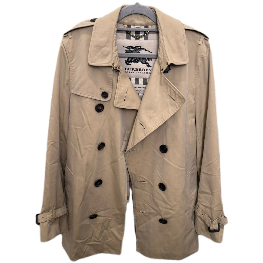 46码/Burberry/博柏利 双排扣风衣/98新/jm08511