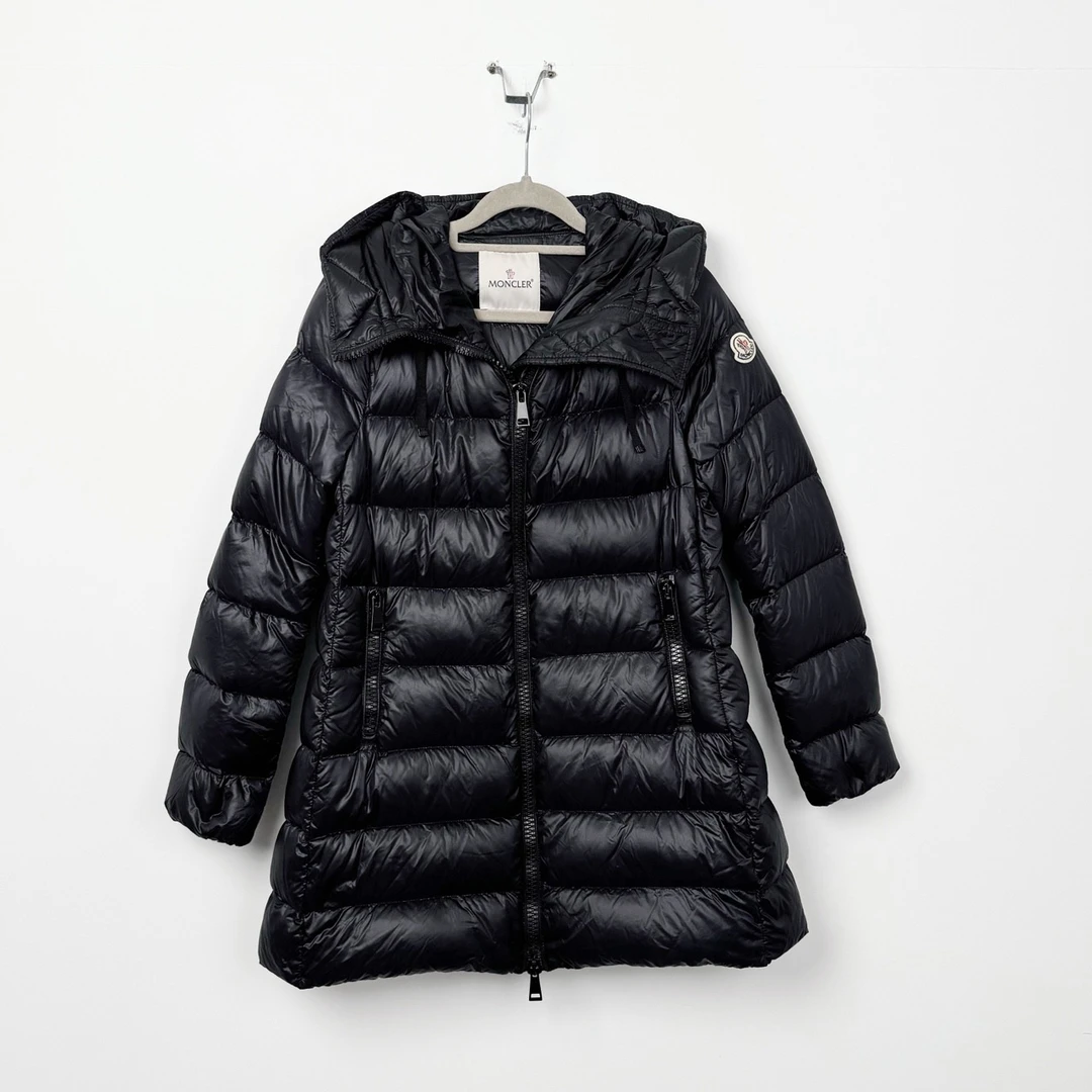 0码/Moncler/蒙口 袖标长款羽绒服/98新/jm09817