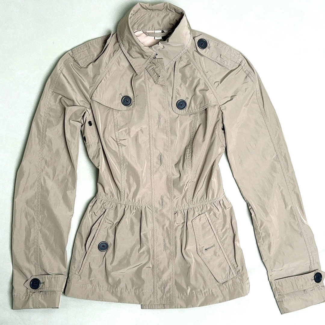 uk4/Burberry/博柏利 单排扣收腰短款风衣/95新/xjm04808